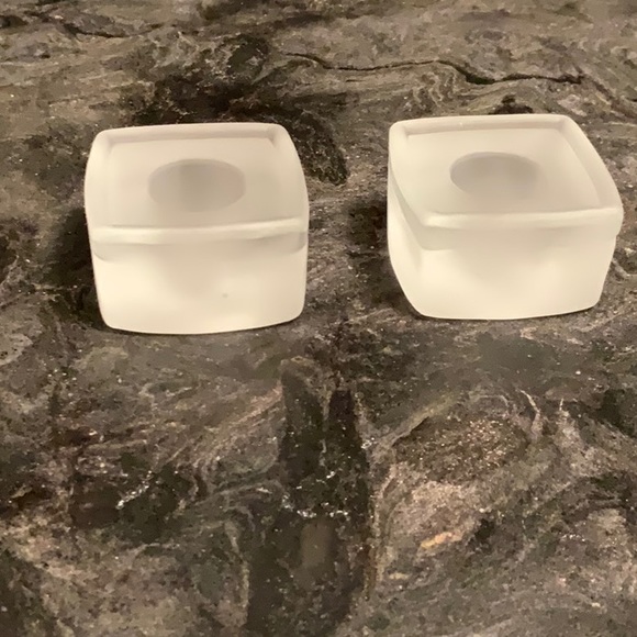 Frosted Glass candlesticks - Picture 3 of 5